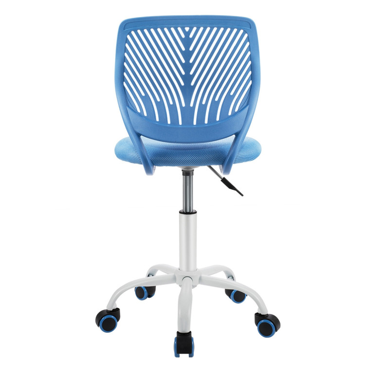 Adjustable Office Task Desk Armless Chair-BlueCostway Gallery View 19 of 20
