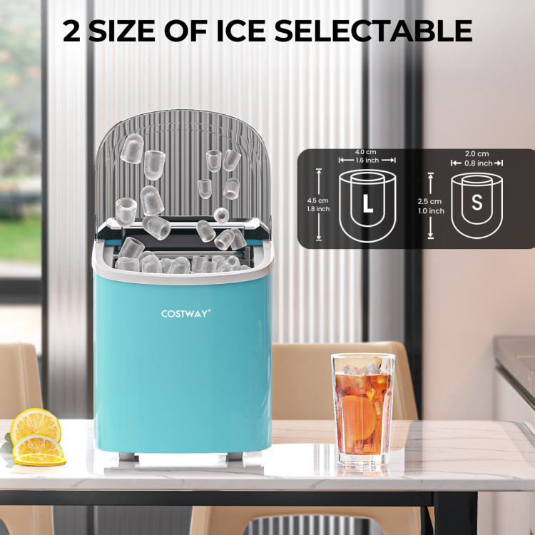 Ice Maker Machine Countertop 2 Ice Sizes, 28 lbs in 24 Hrs, Self-Clean, 9 Cubes Ready in 5 Mins, Portable Ice Maker 2 L, LCD Display (Black)