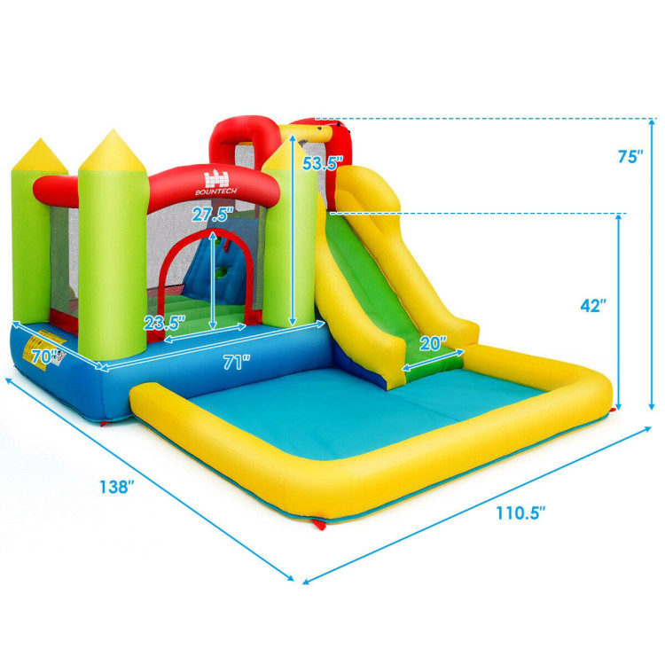 Inflatable Bounce House Water Slide Jump Bouncer without BlowerCostway Gallery View 4 of 11