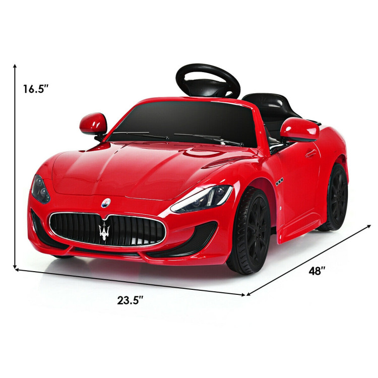 Licensed Maserati GranCabrio 12v Battery Powered Vehicle with Remote Control and LED LightsCostway Gallery View 6 of 10