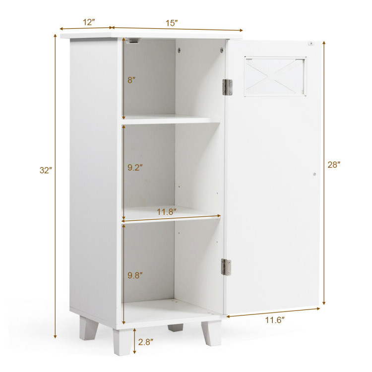 Bathroom Cabinet Free Standing Storage Side Table OrganizerCostway Gallery View 4 of 12