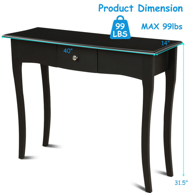 Modern Multifunctional Console Table with Storage DrawerCostway Gallery View 4 of 11