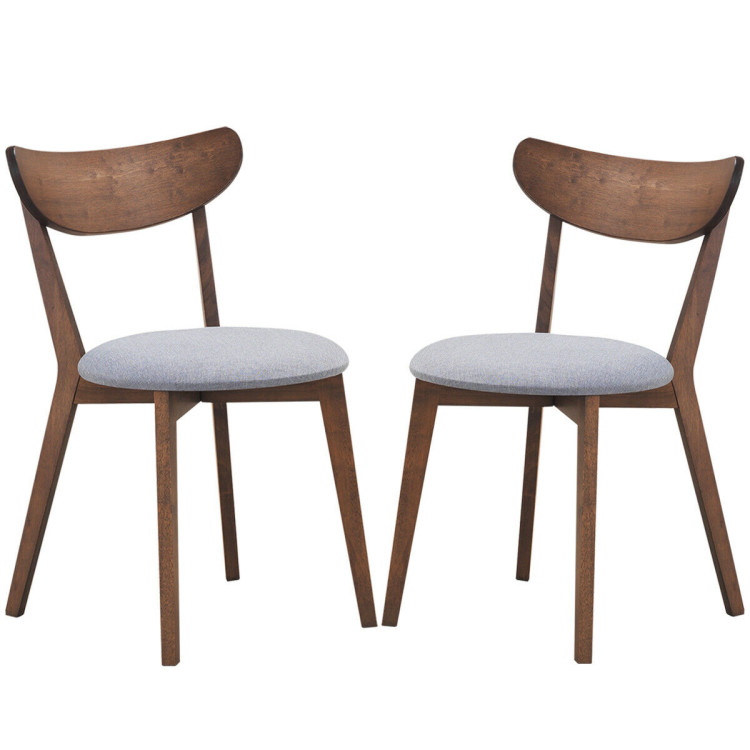 Set of 2 Dining Chairs Upholstered Curved Back SideCostway Gallery View 4 of 13