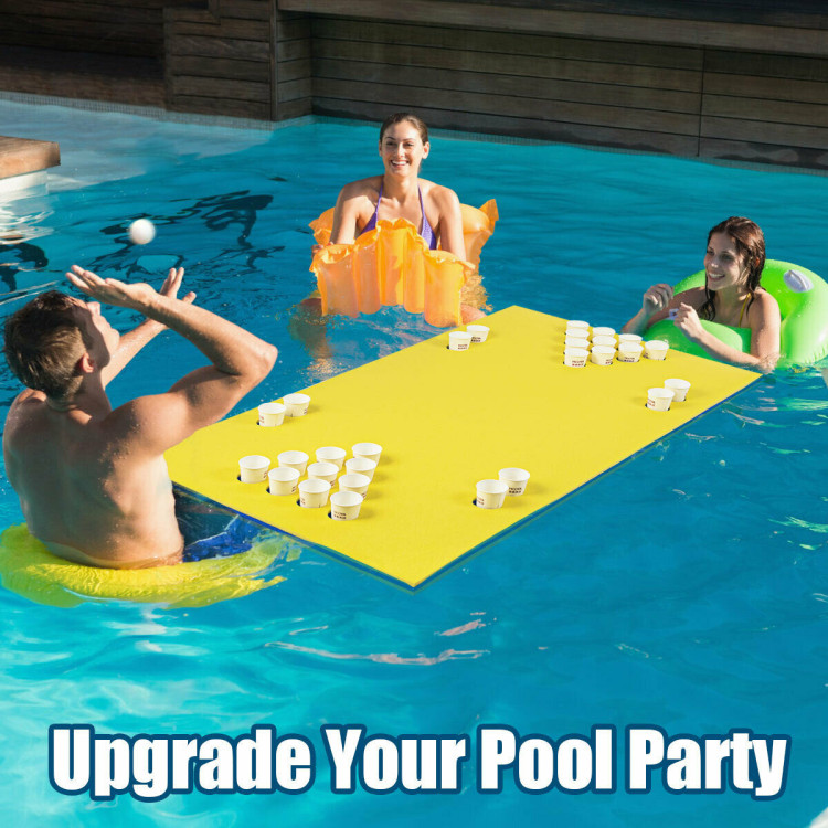 5.5 Feet 3-Layer Multi-Purpose Floating Beer Pong Table-YellowCostway Gallery View 7 of 12
