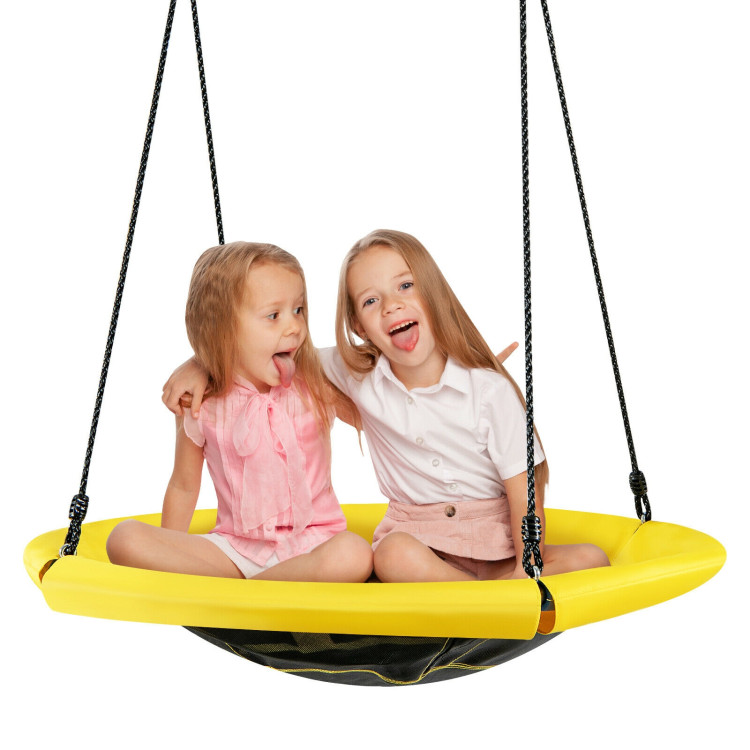 40 inch Nest Tree Outdoor Round Swing-YellowCostway Gallery View 8 of 11