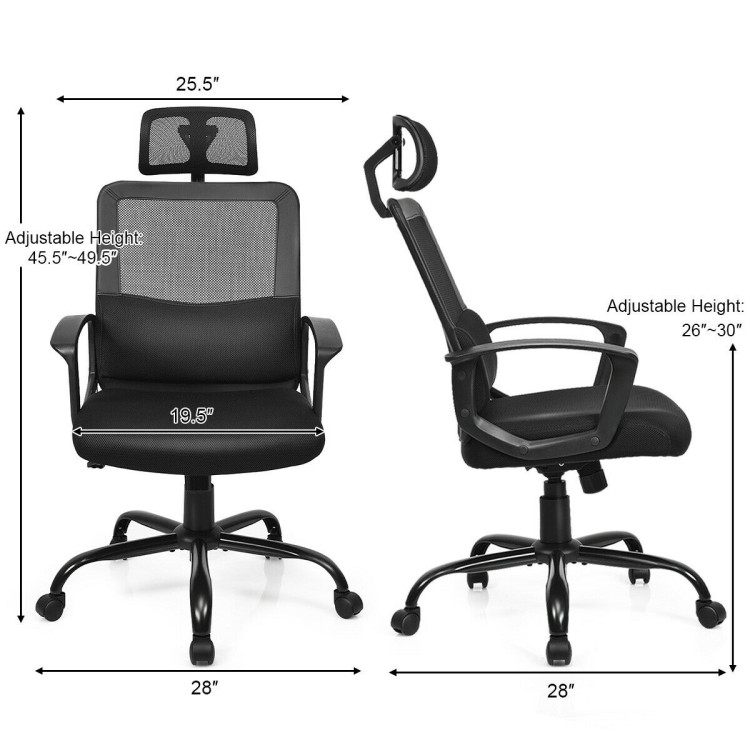 Mesh Office Chair High Back Ergonomic Swivel ChairCostway Gallery View 4 of 11