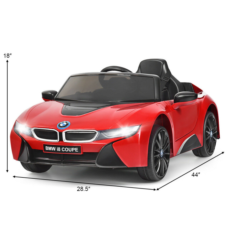 12V Licensed BMW Kids Ride On Car with Remote Control-RedCostway Gallery View 4 of 10