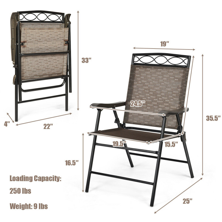 Set of 4 Patio Folding ChairsCostway Gallery View 6 of 11