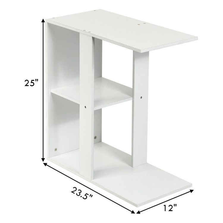 3-Tier Narrow Side Table with Storage ShelfCostway Gallery View 4 of 11