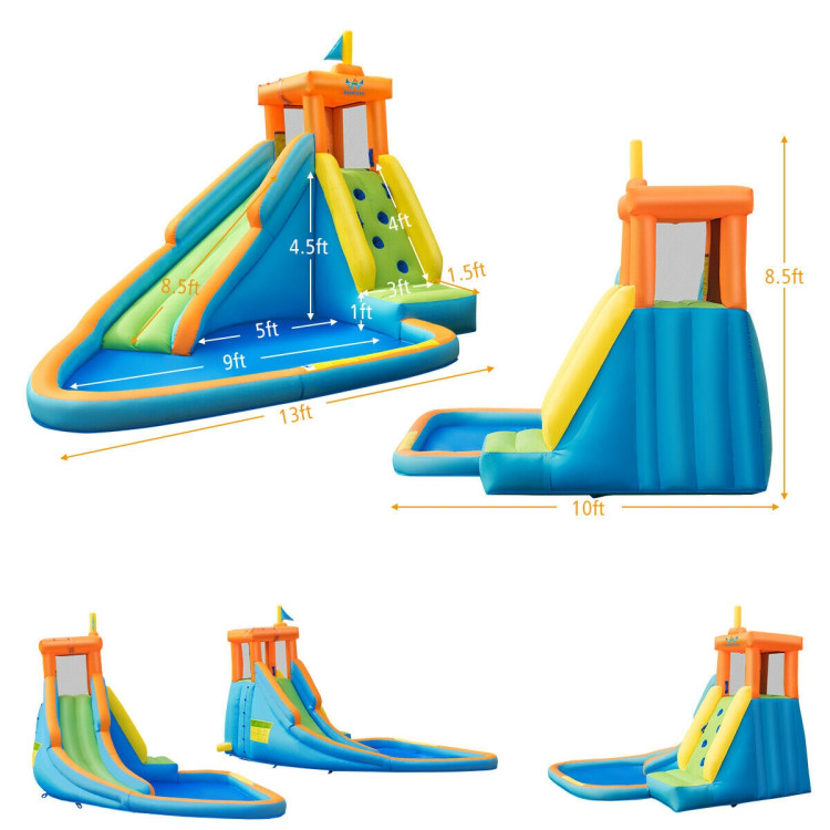 Inflatable Water Slide Kids Bounce House with BlowerCostway Gallery View 5 of 12