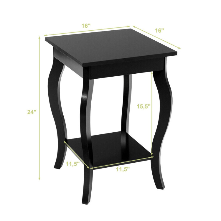 Accent Sofa End Side Table-BlackCostway Gallery View 9 of 13