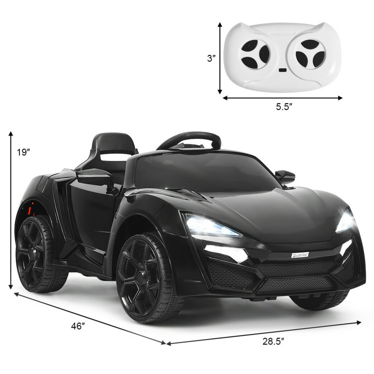 12V 2.4G RC Electric Vehicle with Lights-BlackCostway Gallery View 6 of 13