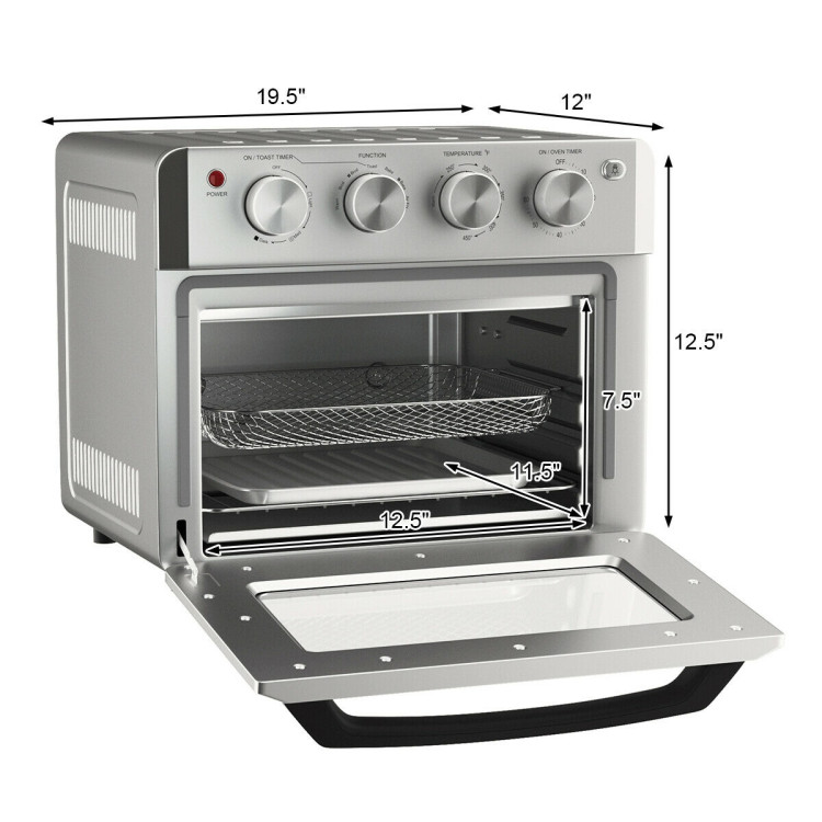 19 Qt Dehydrate Convection Air Fryer Toaster Oven with 5 AccessoriesCostway Gallery View 4 of 12
