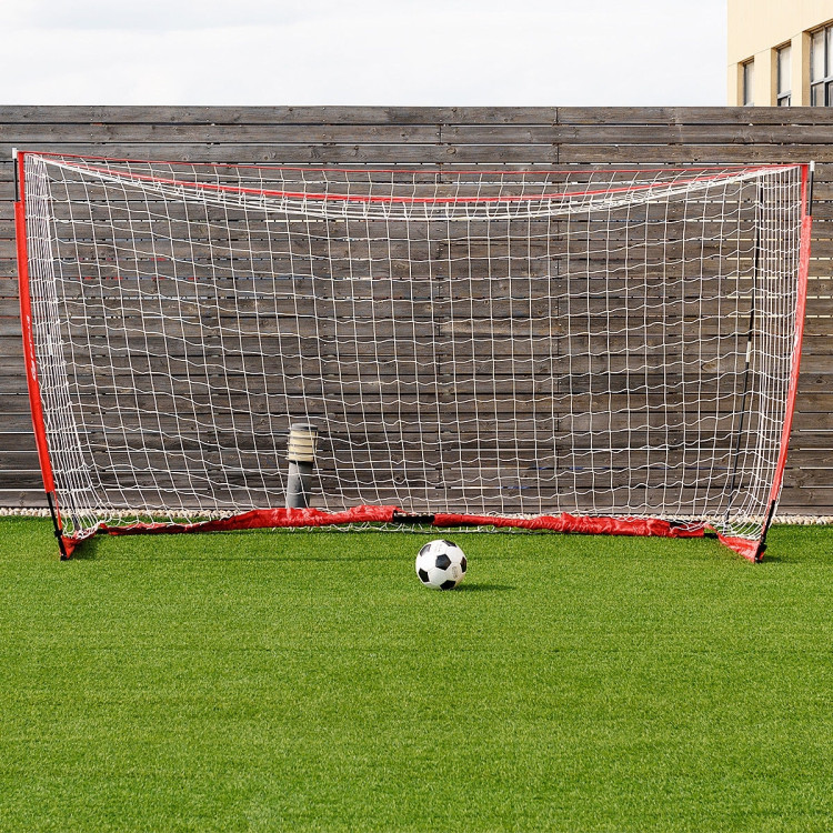 6/8/12 Feet Durable Bow Style Soccer Goal Net with Bag-12' x 6'Costway Gallery View 2 of 16