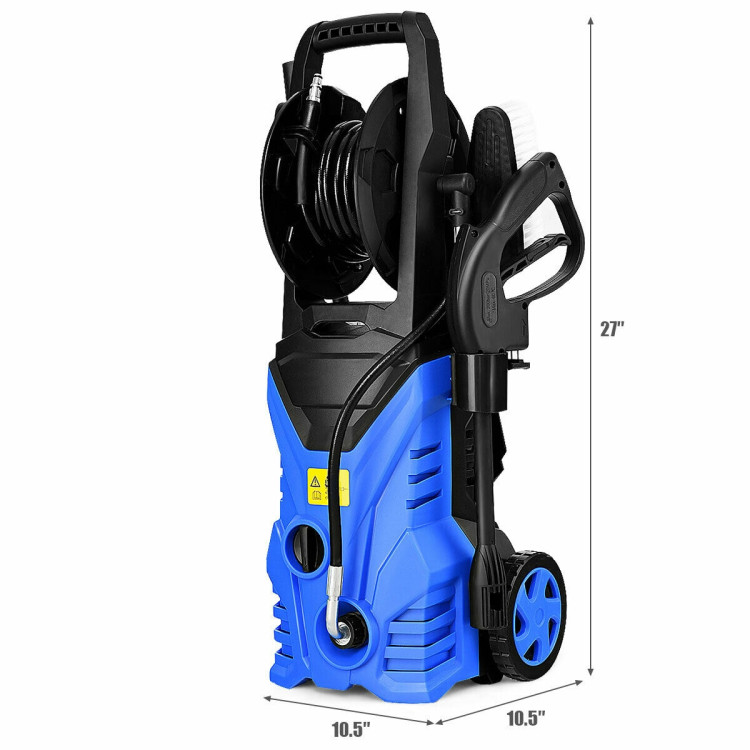 1800W 2030PSI Electric Pressure Washer Cleaner with Hose Reel-BlueCostway Gallery View 6 of 12