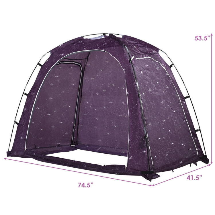 Bed Tent Indoor Privacy Play Tent on Bed with Carry BagCostway Gallery View 6 of 11