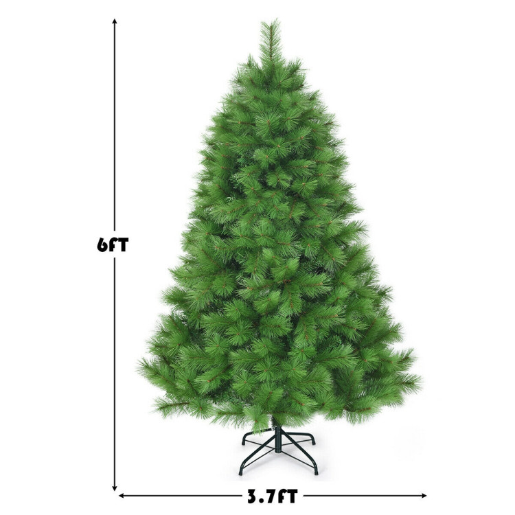 6 Feet Hinged Artificial Christmas Tree Holiday Decoration with StandCostway Gallery View 4 of 12