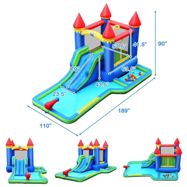 Kids Inflatable Bounce House Water Slide without BlowerCostway Gallery View 4 of 12