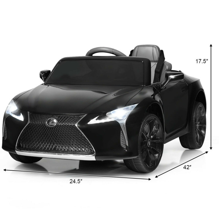 Kids Ride Lexus LC500 Licensed Remote Control Electric Vehicle-BlackCostway Gallery View 4 of 12