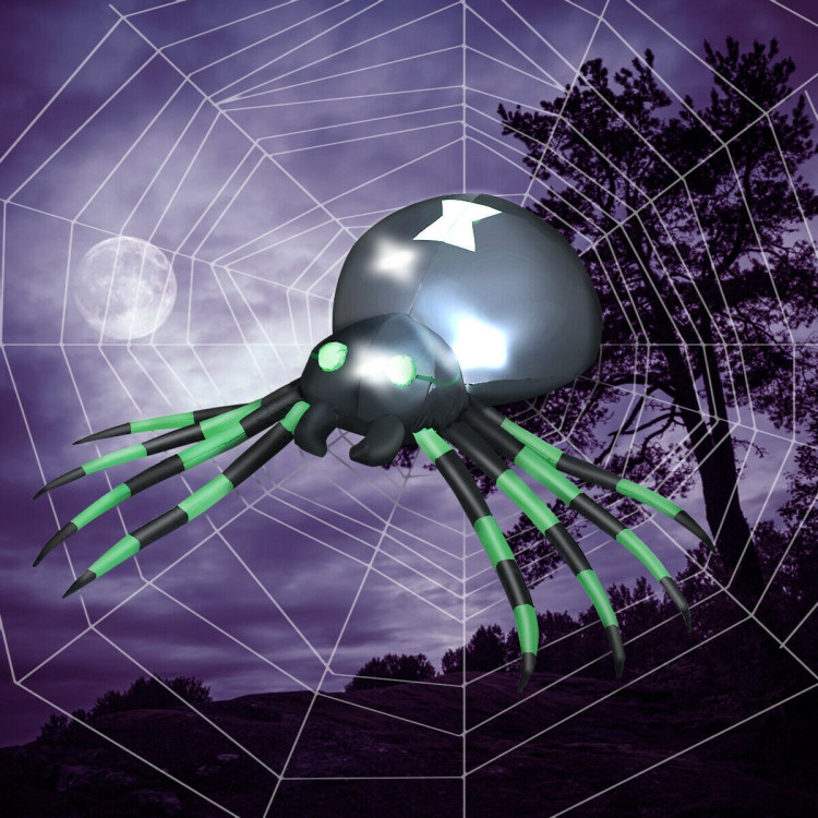 6 Feet Halloween Inflatable Blow-Up SpiderCostway Gallery View 7 of 11