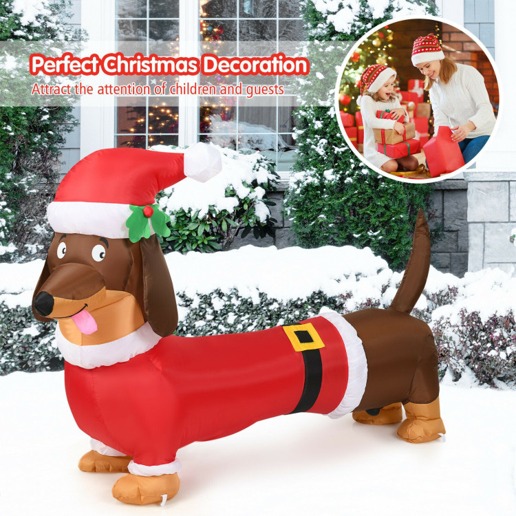 5 Feet Inflatable Christmas Dog with LED LightsCostway Gallery View 10 of 11