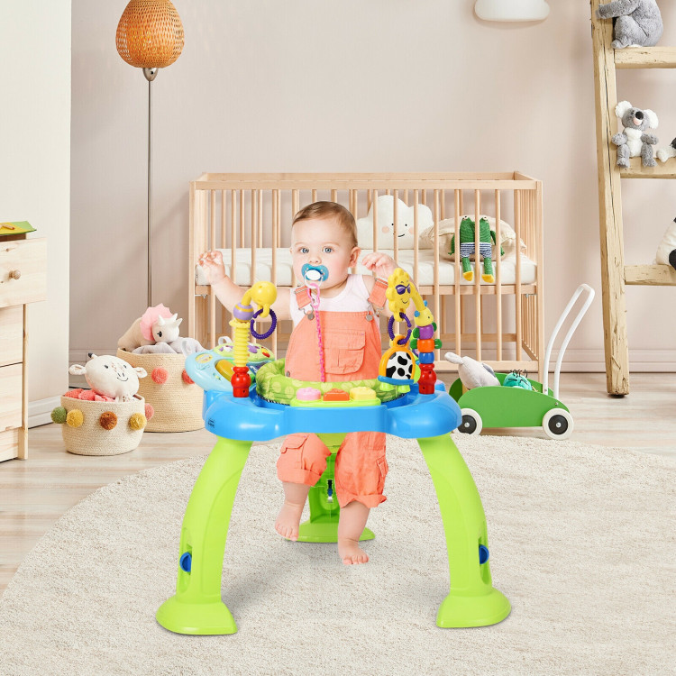 2-in-1 Baby Jumperoo Adjustable Sit-to-stand Activity Center-GreenCostway Gallery View 9 of 10