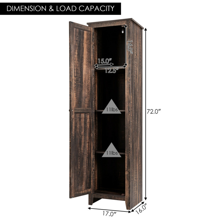Bathroom Tall Cabinet Narrow Slim Storage Tower with Adjustable