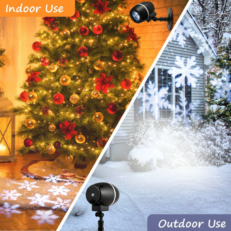 Outdoor Waterproof Christmas Snowflake LED Projector Lights with Remote ControlCostway Gallery View 6 of 12