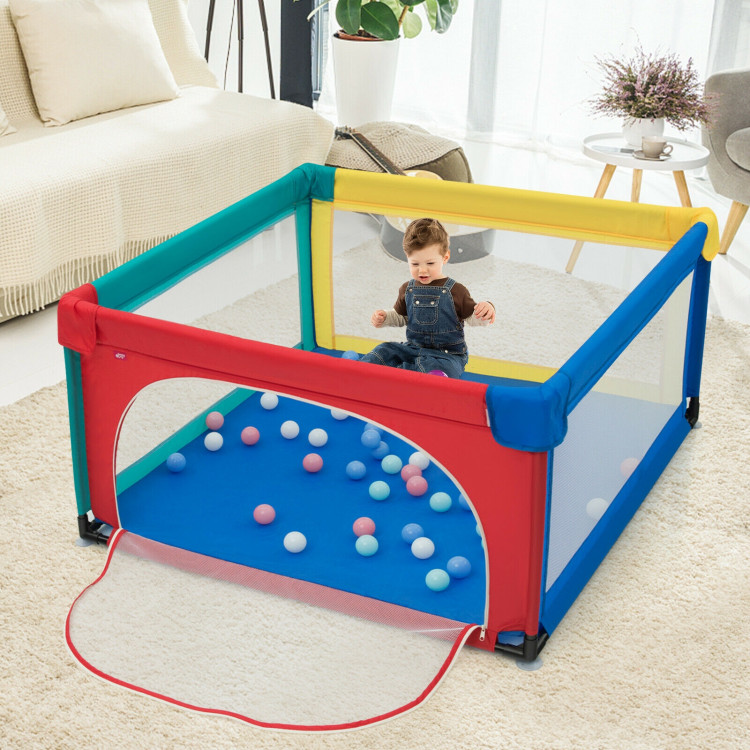 Large Safety Play Center Yard with 50 Balls for Baby Infant-MulticolorCostway Gallery View 2 of 12