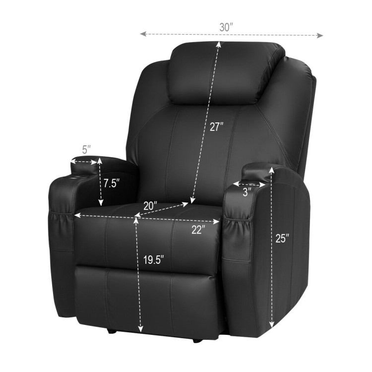 Power Lift Recliner Chair with Massage and Heat for Elderly with Remote Control-BlackCostway Gallery View 4 of 12