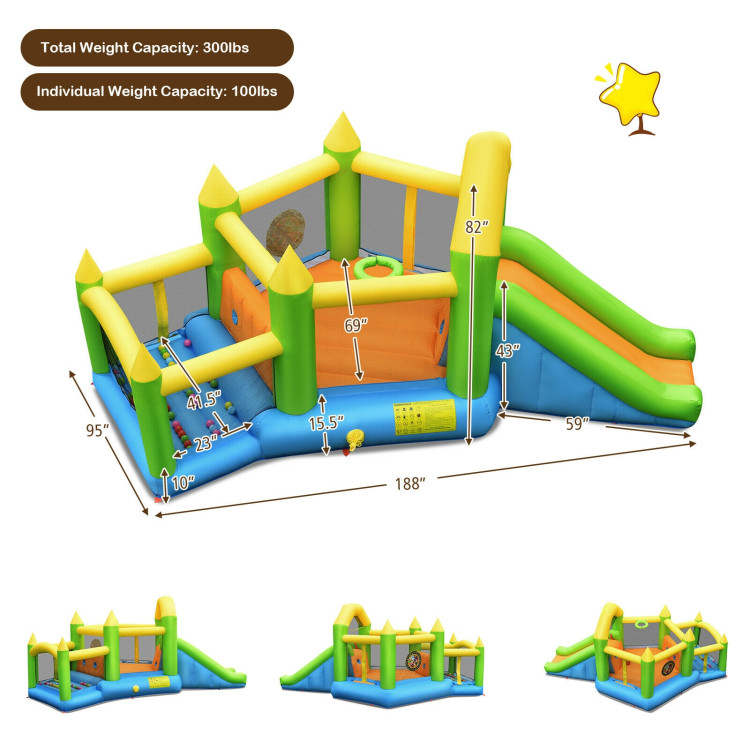 Inflatable Ball Game Bounce House Without BlowerCostway Gallery View 4 of 12