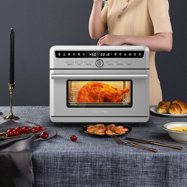 26.4 Qt 1800W 10-in-1 Air Fryer Toaster Oven with RecipeCostway Gallery View 6 of 12