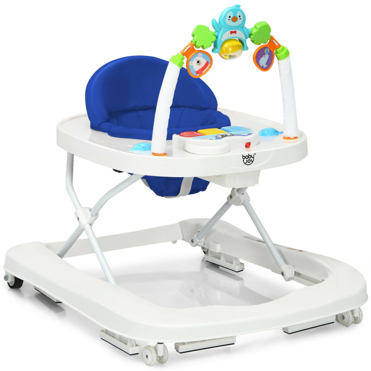 2-in-1 Foldable Baby Walker with Adjustable Heights-BlueCostway Gallery View 1 of 12