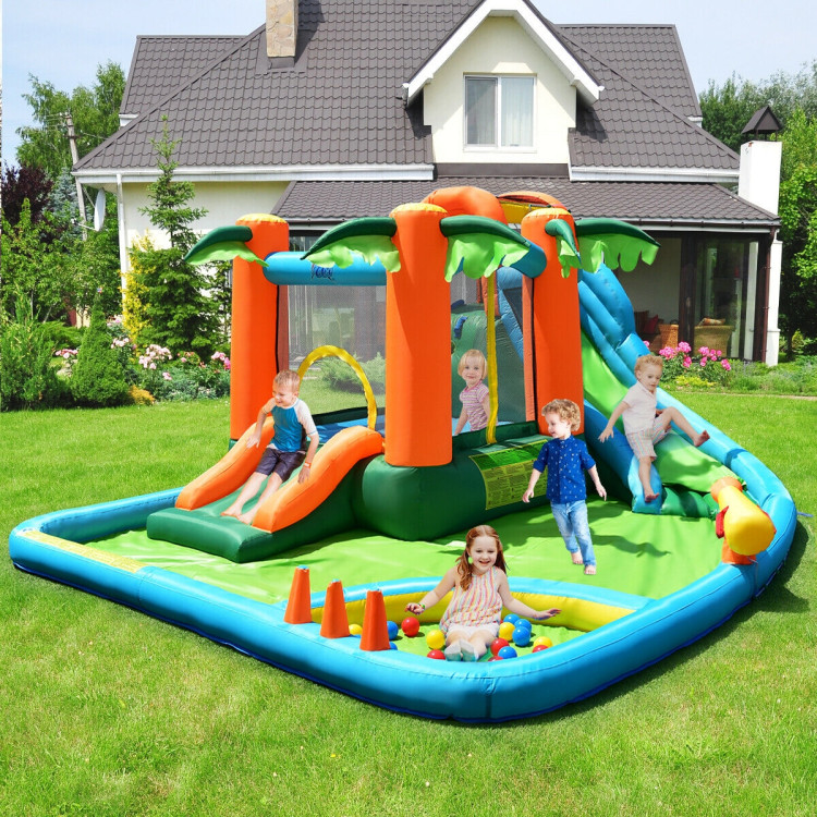 7-in-1 Inflatable Slide Bouncer with Two SlidesCostway Gallery View 2 of 6