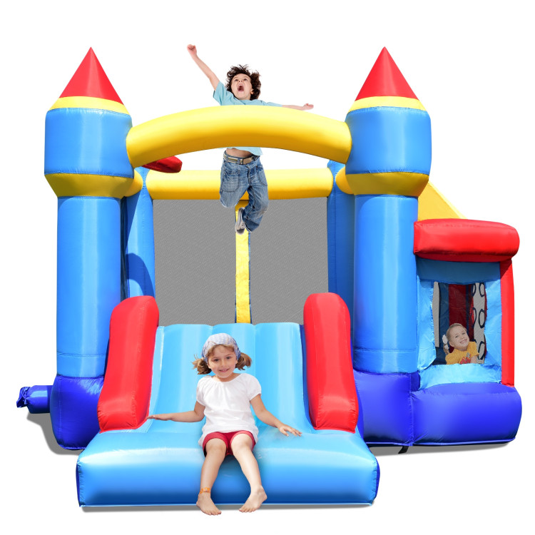 Castle Slide Inflatable Bounce House with Ball Pit and Basketball HoopCostway Gallery View 6 of 9