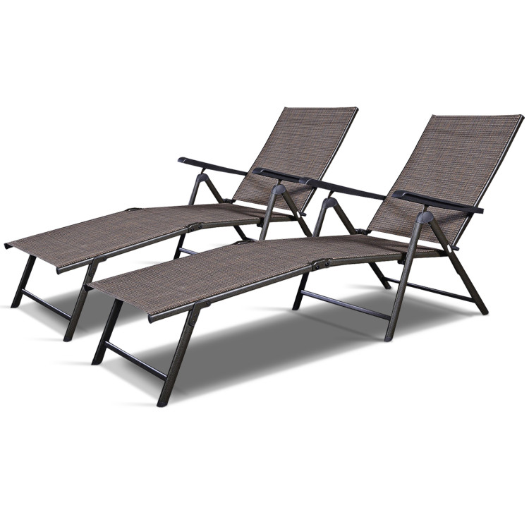 Adjustable Chaise Lounge Chair with 5 Reclining PositionsCostway Gallery View 9 of 12