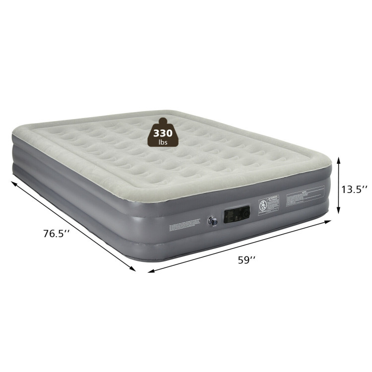 Portable Inflation Air Bed Mattress with Built-in Pump - Costway
