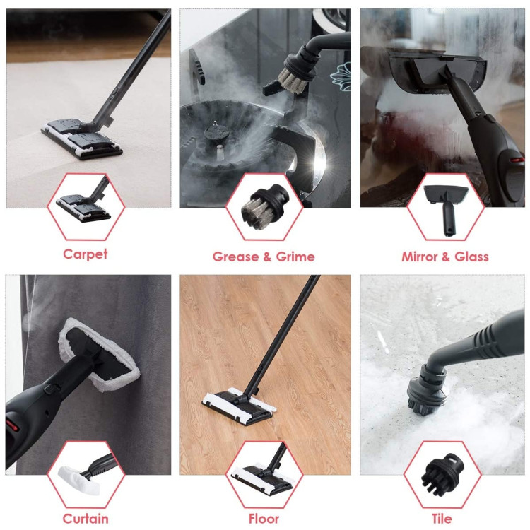 2000W Heavy Duty Multi-purpose Steam Cleaner Mop with Detachable Handheld Unit-RedCostway Gallery View 9 of 9