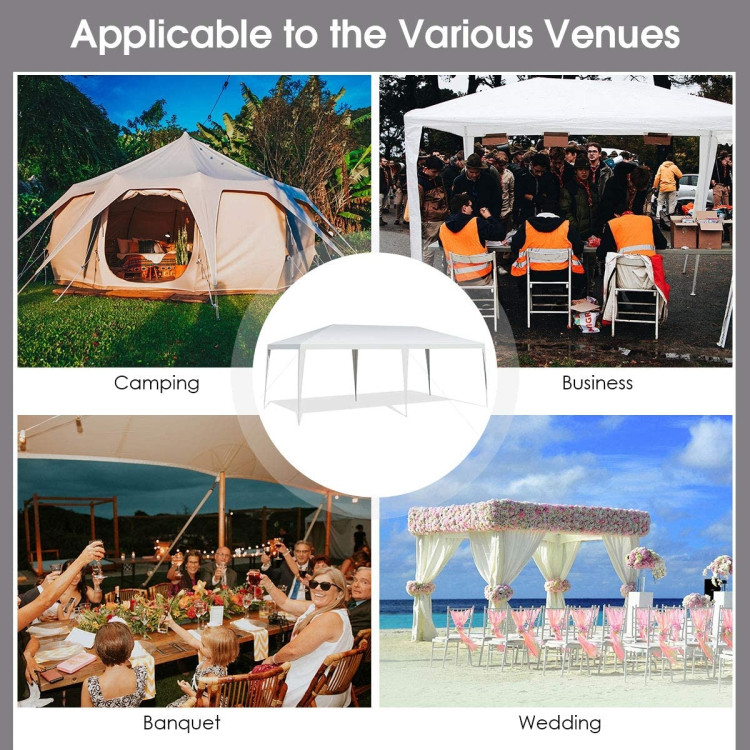 10 x 20 Feet Waterproof Canopy Tent with Tent Peg and Wind RopeCostway Gallery View 5 of 11