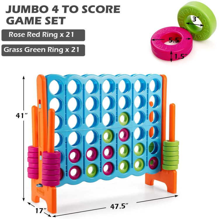 4 in A Row 4-to-Score Giant Jumbo Game Set for Family Party HolidayCostway Gallery View 4 of 10