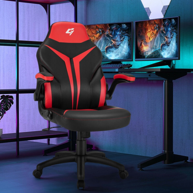 Height Adjustable Swivel High Back Gaming Chair Computer Office Chair-RedCostway Gallery View 1 of 12
