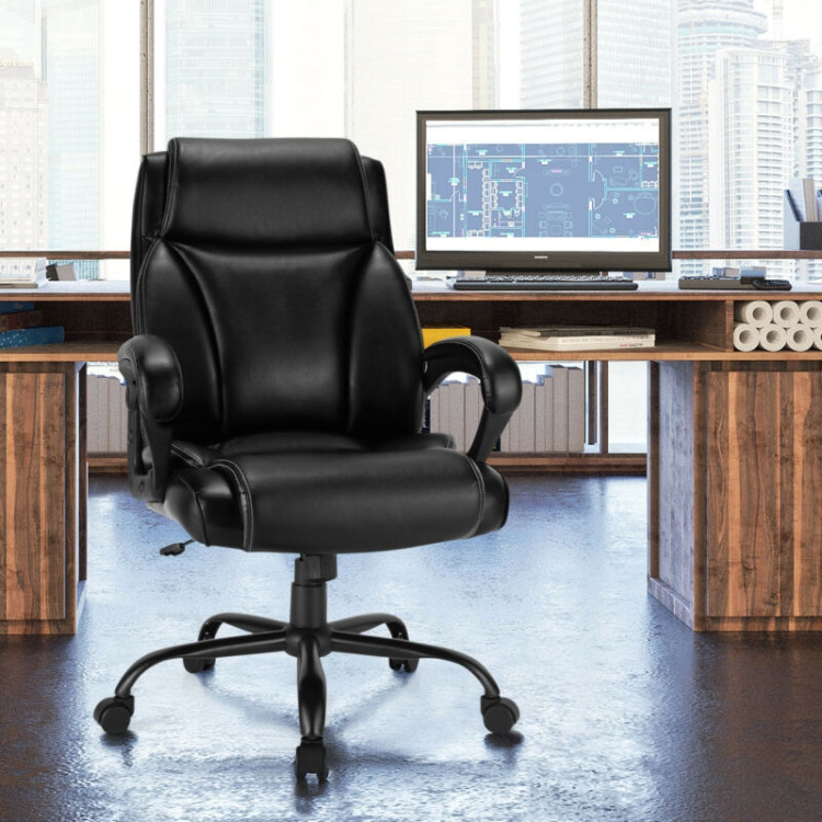Big & Tall High Back Leather Executive Office Chair Computer Desk