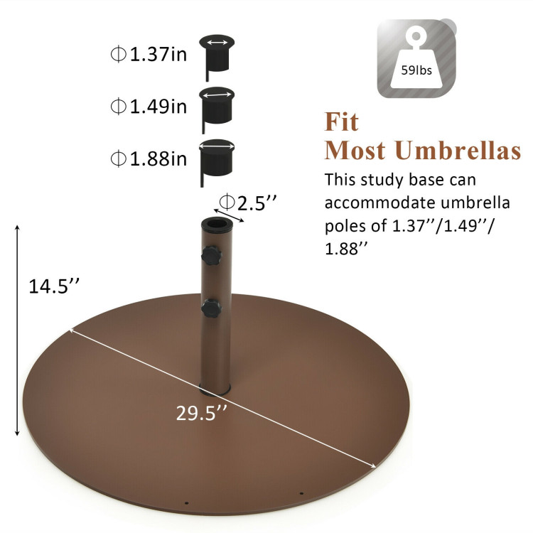 29.5 Inch Outdoor Steel Umbrella Base Stand for Backyard and PoolsideCostway Gallery View 4 of 10