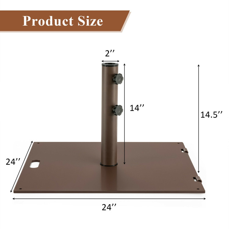 Portable 50 lbs Umbrella Base Stand with Handle and Wheels for Patio SquareCostway Gallery View 5 of 13