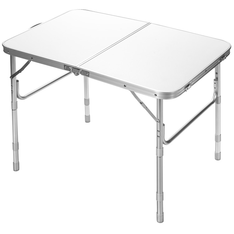 Adjustable Portable Aluminum Patio Folding Camping Table for Outdoor and IndoorCostway Gallery View 3 of 12