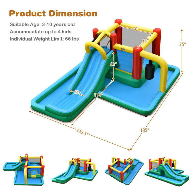 Slide Water Park Climbing Bouncer Pendulum Chunnel Game without Air-blowerCostway Gallery View 4 of 12