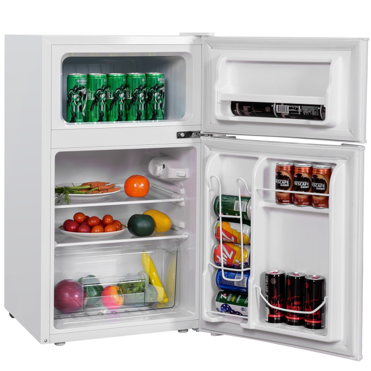 3.2 cu ft. Compact Stainless Steel Refrigerator-WhiteCostway Gallery View 8 of 14