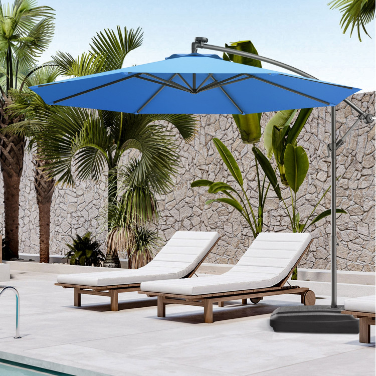 10 Feet Patio Outdoor Sunshade Hanging Umbrella without Weight BaseCostway Gallery View 26 of 40
