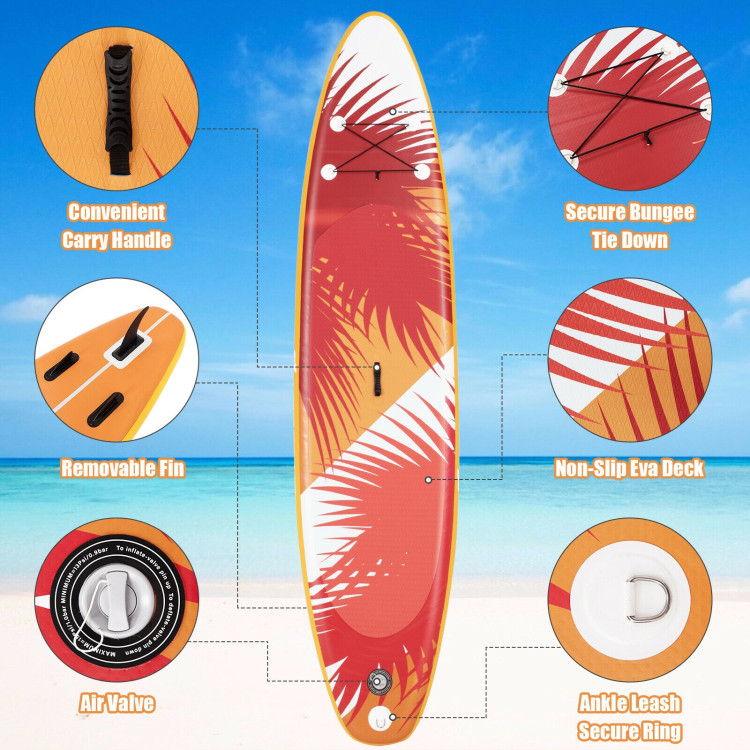 10.5 Feet Inflatable Stand Up board with Aluminum Paddle Pump-MCostway Gallery View 5 of 12
