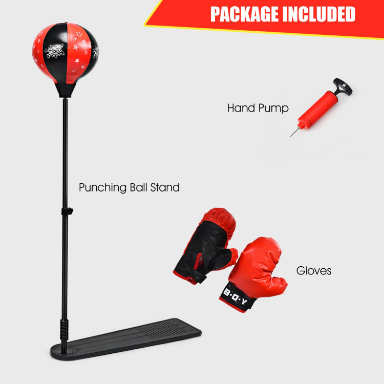 Kids Punching Bag with Adjustable Stand and Boxing GlovesCostway Gallery View 11 of 12